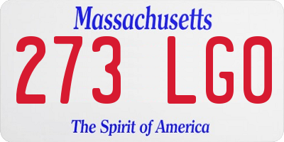 MA license plate 273LG0