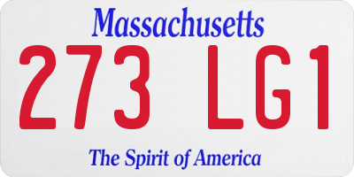 MA license plate 273LG1