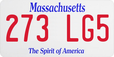 MA license plate 273LG5