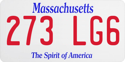 MA license plate 273LG6