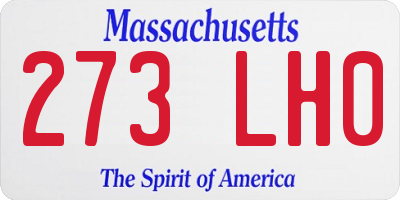 MA license plate 273LH0