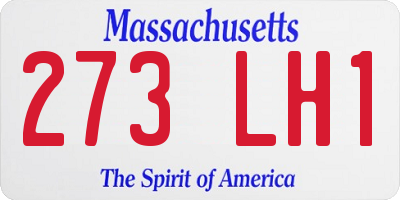 MA license plate 273LH1