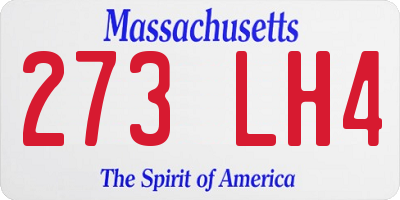MA license plate 273LH4