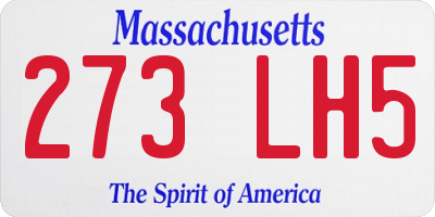 MA license plate 273LH5