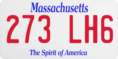 MA license plate 273LH6