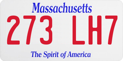 MA license plate 273LH7