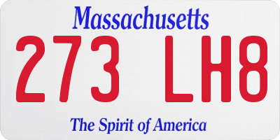MA license plate 273LH8