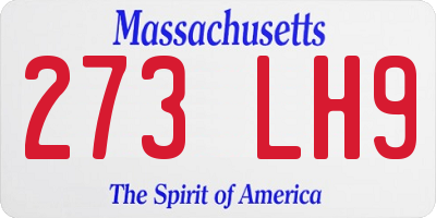 MA license plate 273LH9