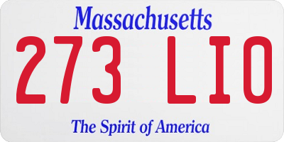 MA license plate 273LI0
