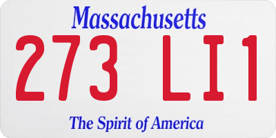 MA license plate 273LI1