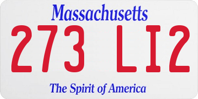 MA license plate 273LI2