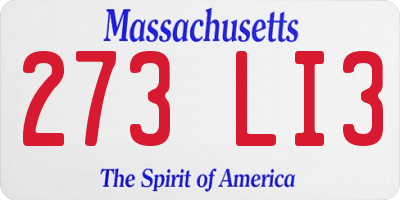 MA license plate 273LI3
