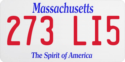MA license plate 273LI5