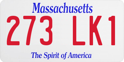 MA license plate 273LK1