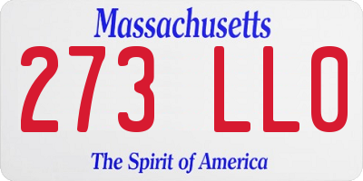 MA license plate 273LL0