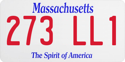 MA license plate 273LL1