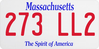 MA license plate 273LL2