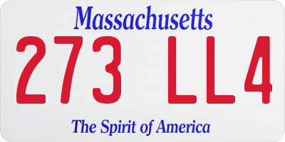 MA license plate 273LL4