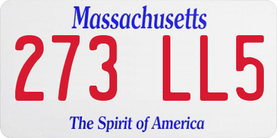 MA license plate 273LL5