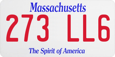 MA license plate 273LL6