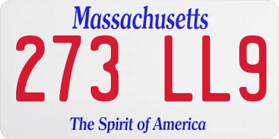 MA license plate 273LL9