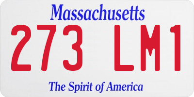 MA license plate 273LM1