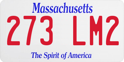 MA license plate 273LM2