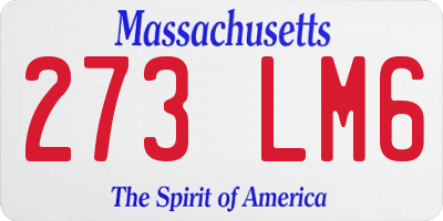 MA license plate 273LM6