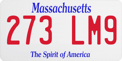 MA license plate 273LM9