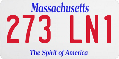 MA license plate 273LN1