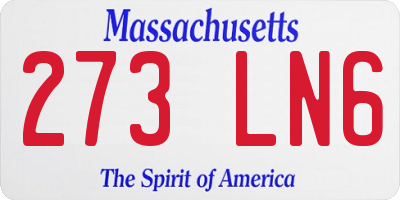MA license plate 273LN6