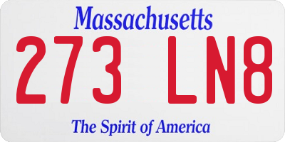 MA license plate 273LN8