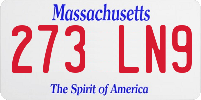 MA license plate 273LN9
