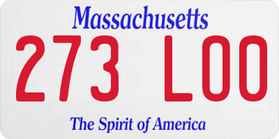 MA license plate 273LO0