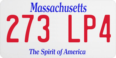 MA license plate 273LP4