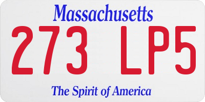 MA license plate 273LP5