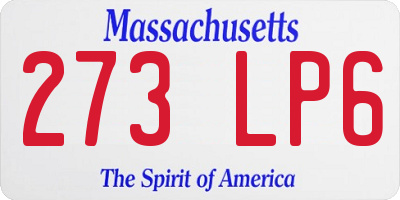 MA license plate 273LP6