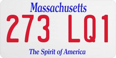 MA license plate 273LQ1