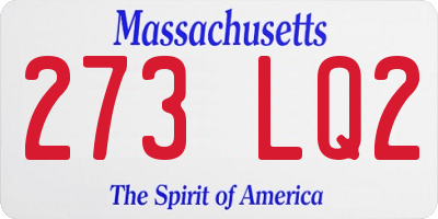 MA license plate 273LQ2
