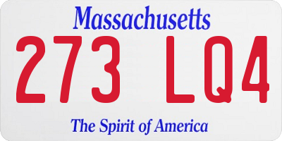MA license plate 273LQ4