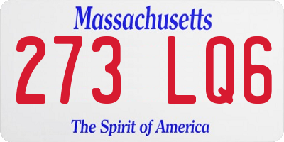 MA license plate 273LQ6