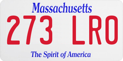 MA license plate 273LR0