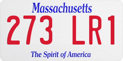 MA license plate 273LR1