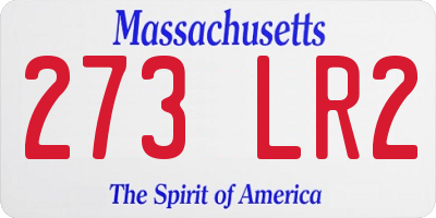 MA license plate 273LR2