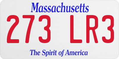 MA license plate 273LR3