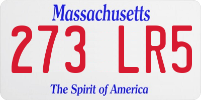 MA license plate 273LR5