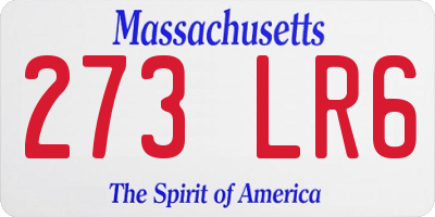 MA license plate 273LR6