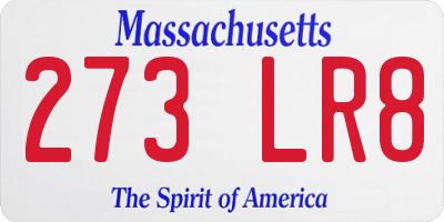 MA license plate 273LR8