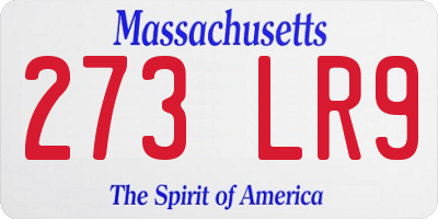 MA license plate 273LR9