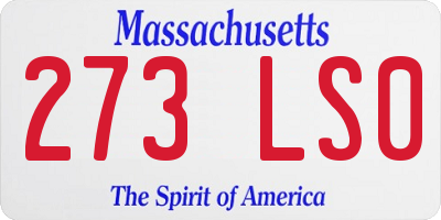 MA license plate 273LS0